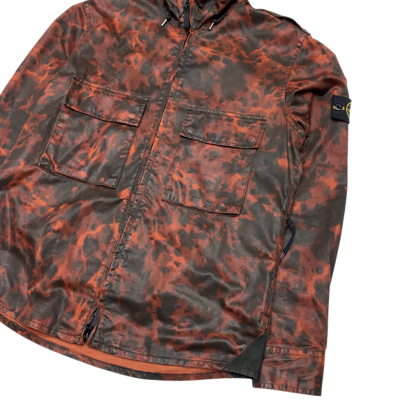 Stone Island Red Tortoise Shell Camo Hooded Jacket