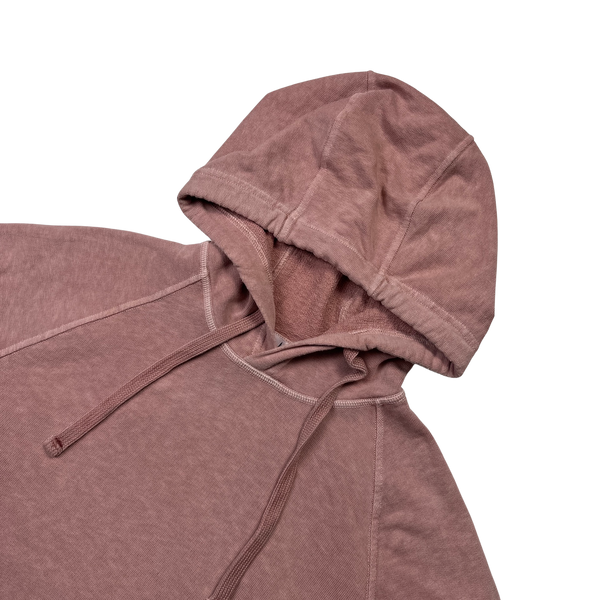 Stone Island 2021 Pink Pullover Cotton Hoodie - Large