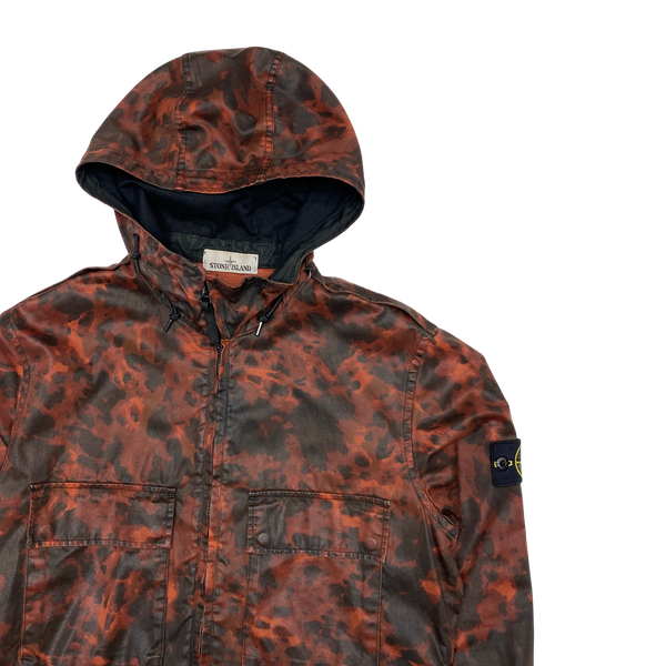 Stone Island Red Tortoise Shell Camo Hooded Jacket