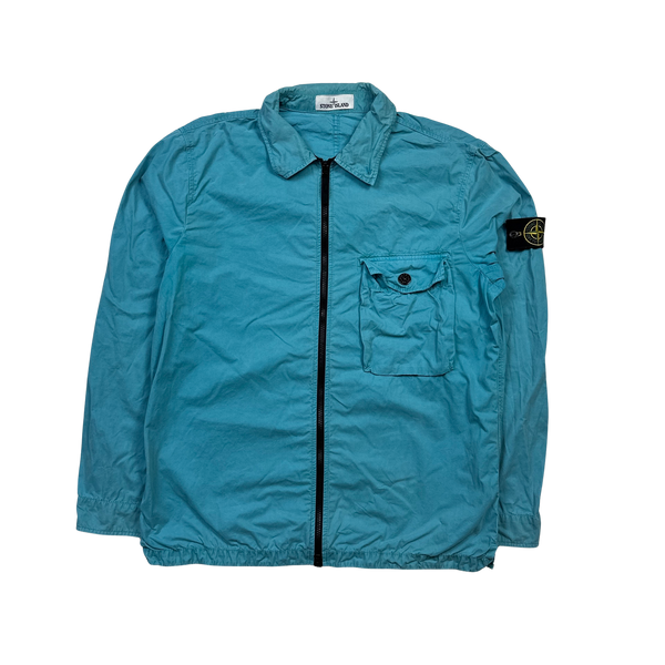 Stone Island Blue Cotton Overshirt - XL