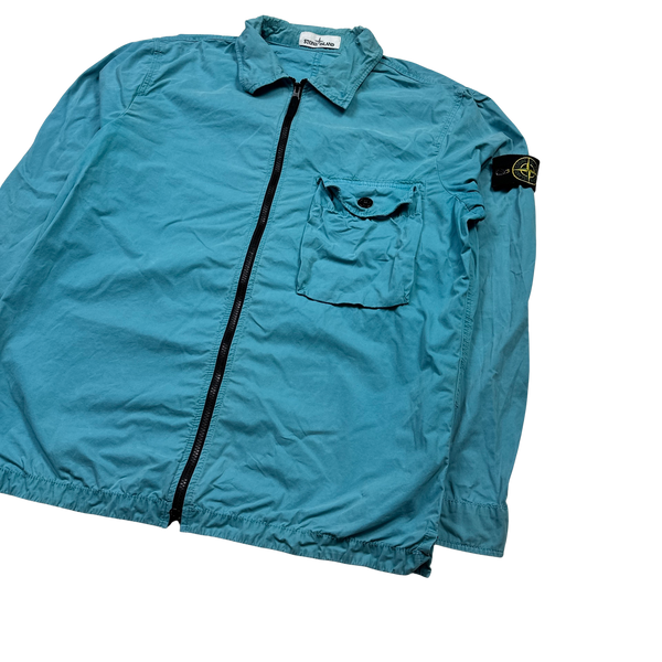 Stone Island Blue Cotton Overshirt - XL