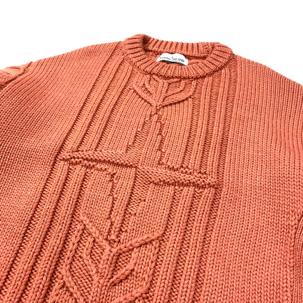 Stone Island Rust Orange Thick Winter Knit