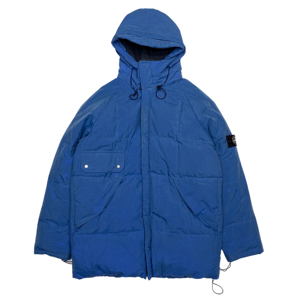 Stone Island Blue AW2000 Pure Metal Shell Parka Jacket
