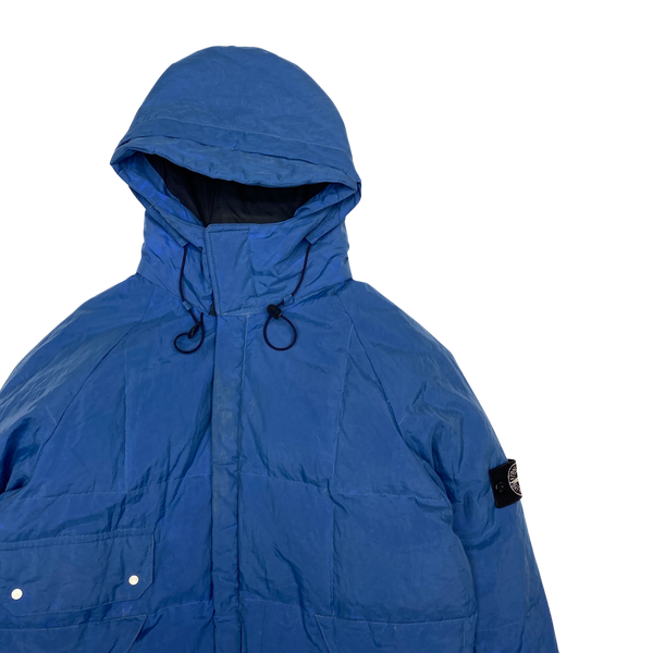 Stone Island Blue AW2000 Pure Metal Shell Parka Jacket