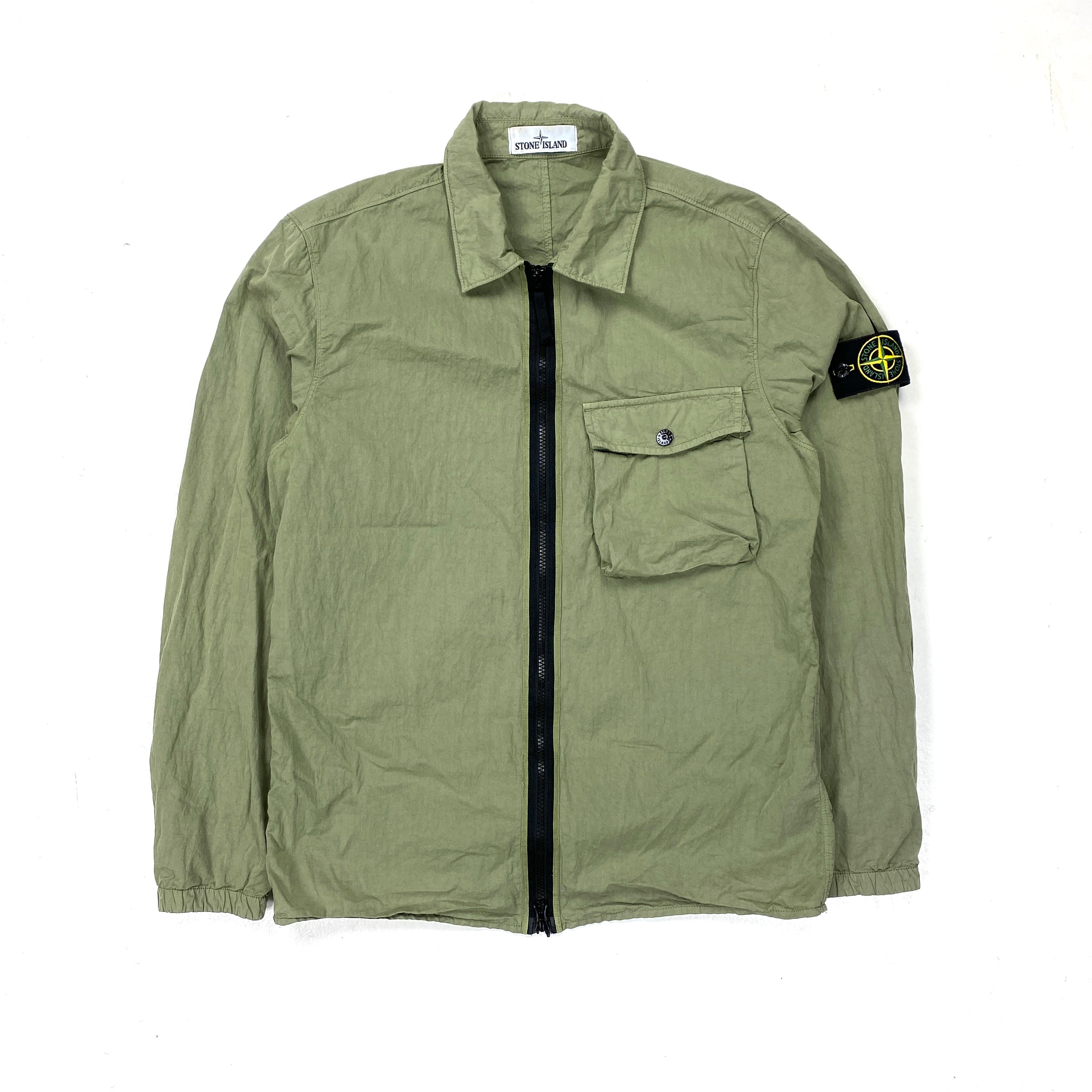 Stone island olive overshirt on sale