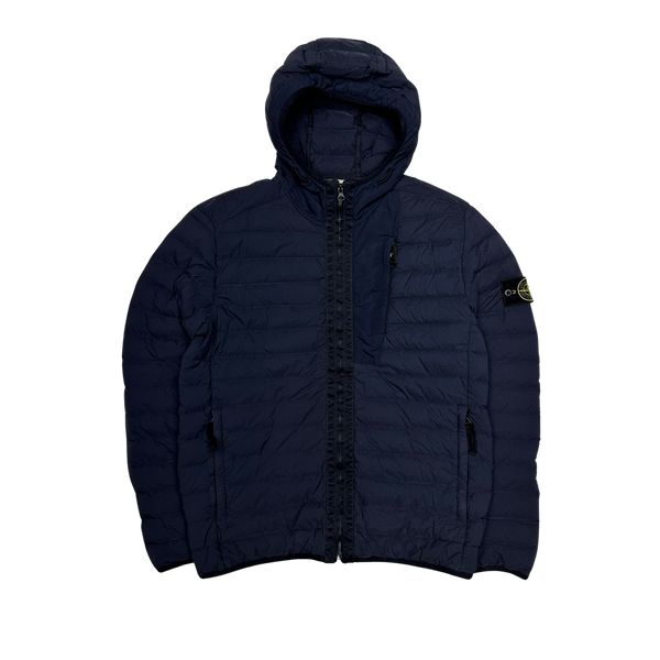 Stone Island 2020 Navy Loom Woven Down Puffer Jacket Mat s Island