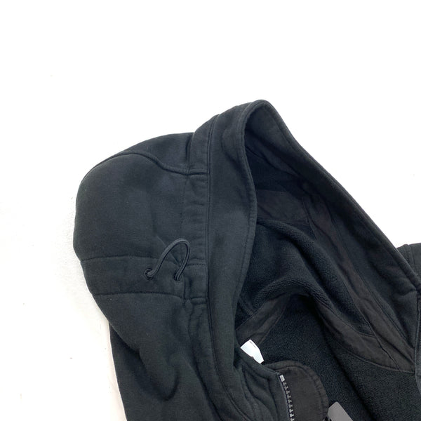 Stone Island Thick Black Cotton Zipped Hoodie