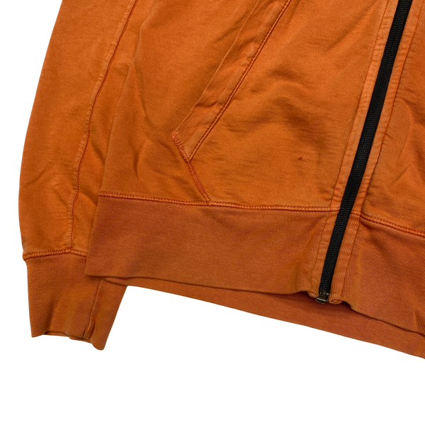 CP Company Orange Cotton Zipped Hoodie