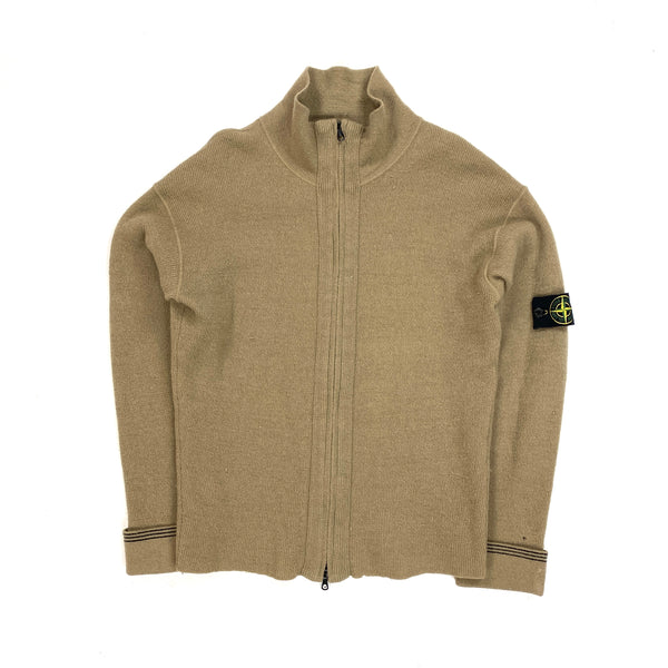 Stone Island Beige Wool Zipped Jumper
