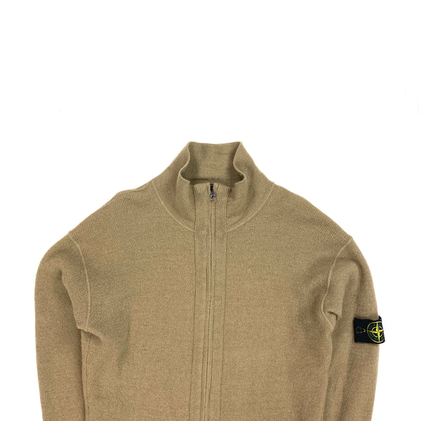 Stone Island Beige Wool Zipped Jumper