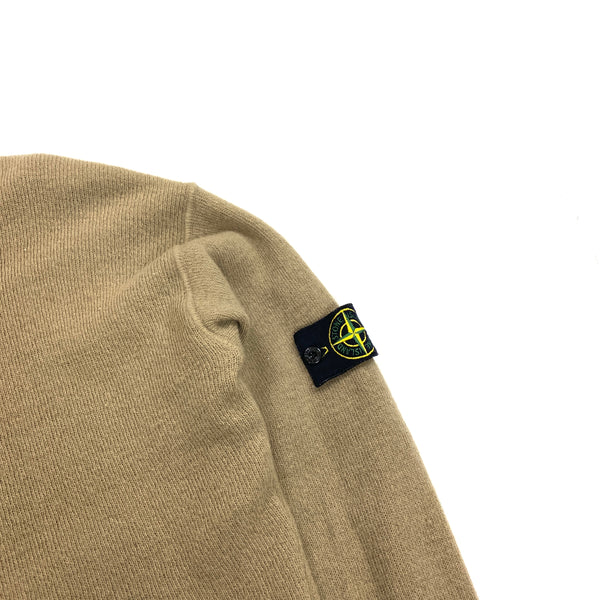 Stone Island Beige Wool Zipped Jumper