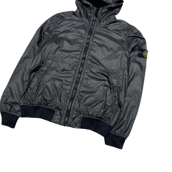 Stone Island 2018 Black Lamy Flock Hooded Jacket