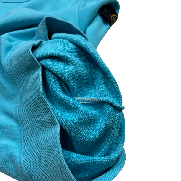 Stone Island Blue Cotton Crewneck Sweatshirt - Small