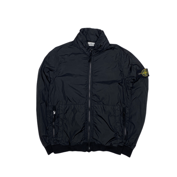 Stone Island 2020 Black Crinkle Reps Bomber Jacket
