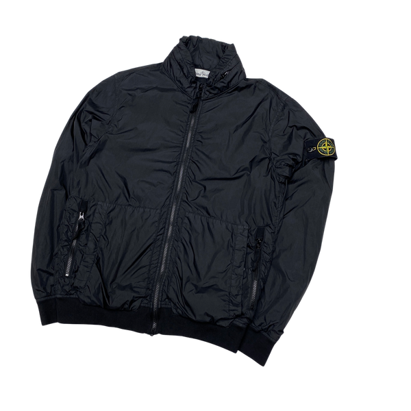 Stone Island 2020 Black Crinkle Reps Bomber Jacket