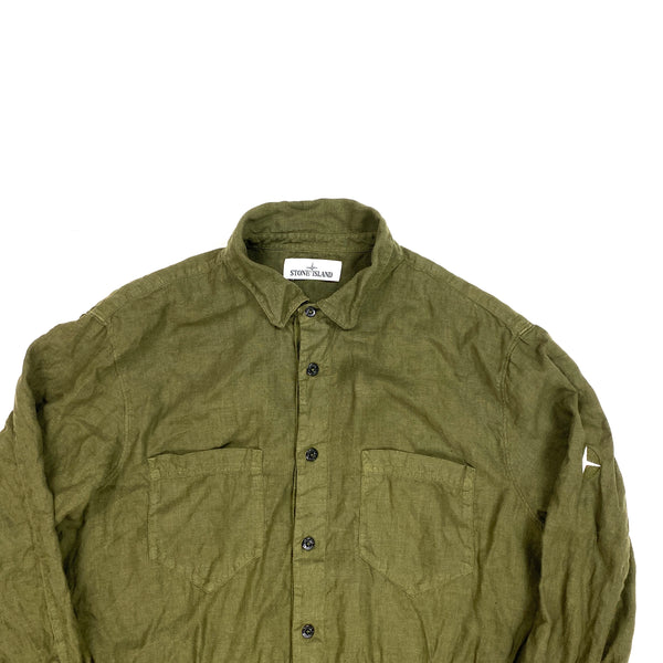 Stone island linen shirt deals