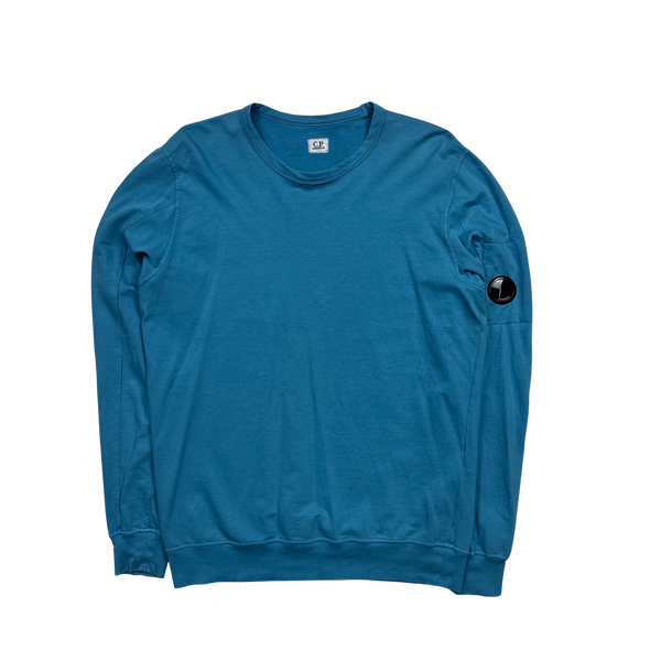 CP Company Light Blue Cotton Crewneck Sweatshirt - Large
