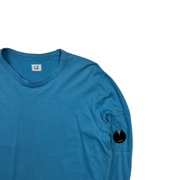 CP Company Light Blue Cotton Crewneck Sweatshirt - Large