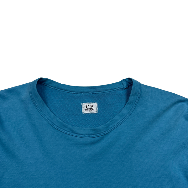 CP Company Light Blue Cotton Crewneck Sweatshirt - Large