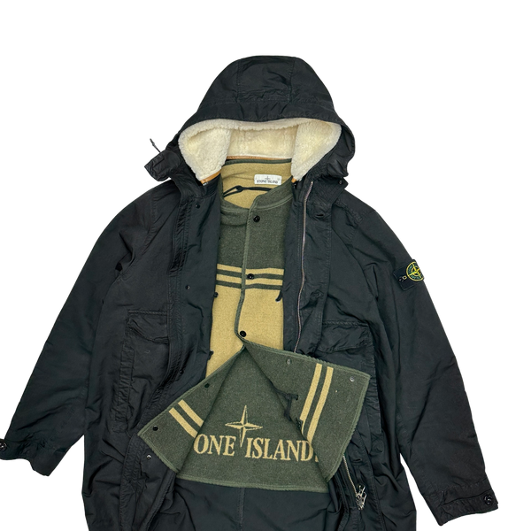 Stone Island Black David TC Blanket Lined Fishtail Parka Jacket