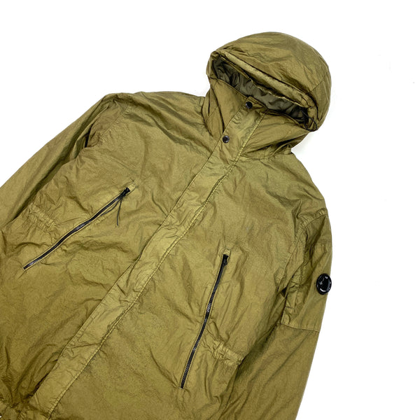 CP Company Olive Nyfoil Down Filled Fishtail Parka