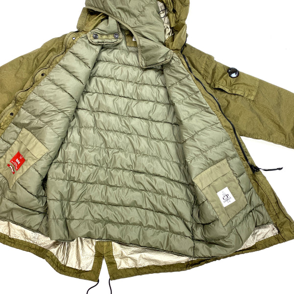 CP Company Olive Nyfoil Down Filled Fishtail Parka