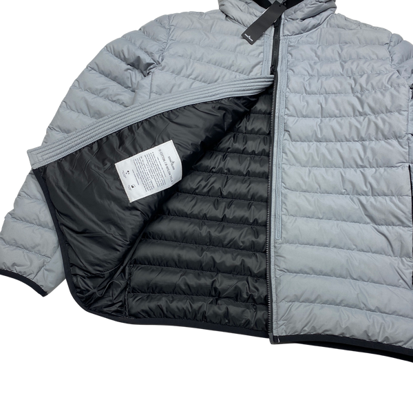 Stone Island Light Grey 0-Cotton R Nylon Tela Puffer Jacket