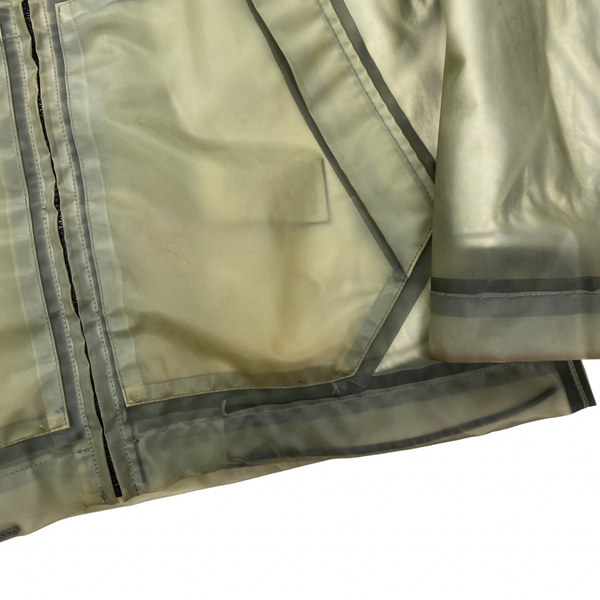 Stone Island 2015 Sherling Lined Silver Poly Cover Jacket
