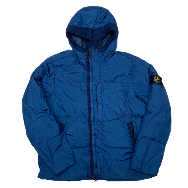 Stone Island 2017 Blue Garment Dyed Down Puffer Jacket
