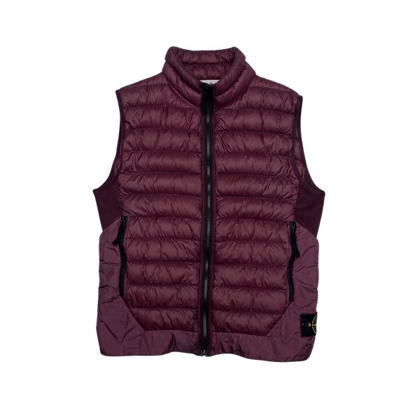 Stone Island 2017 Plum Red Micro Yarn Down Gilet