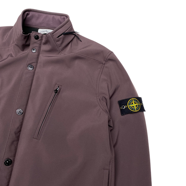 Stone Island Dark Purple Fleece Lined Soft Shell R Jacket