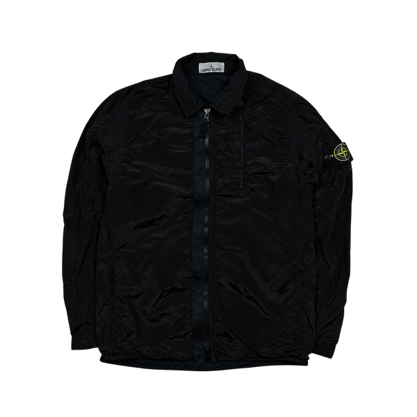 Stone Island Black Shimmer Nylon Metal Overshirt - Medium