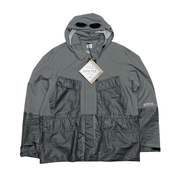 CP Company Grey Gore-Tex Infinium Waterproof Goggle Jacket