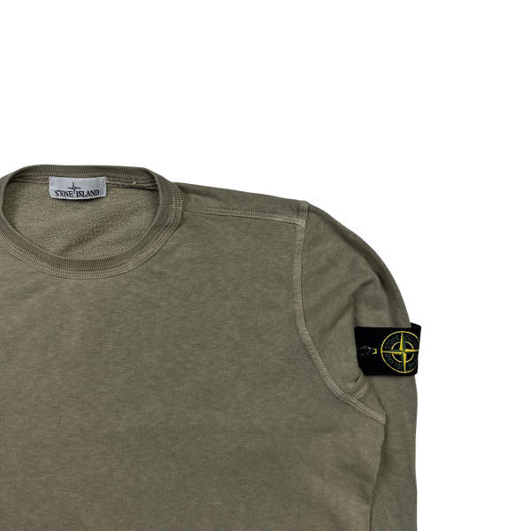Stone Island Olive Green Crewneck Sweatshirt - Large