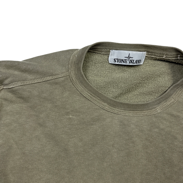 Stone Island Olive Green Crewneck Sweatshirt - Large