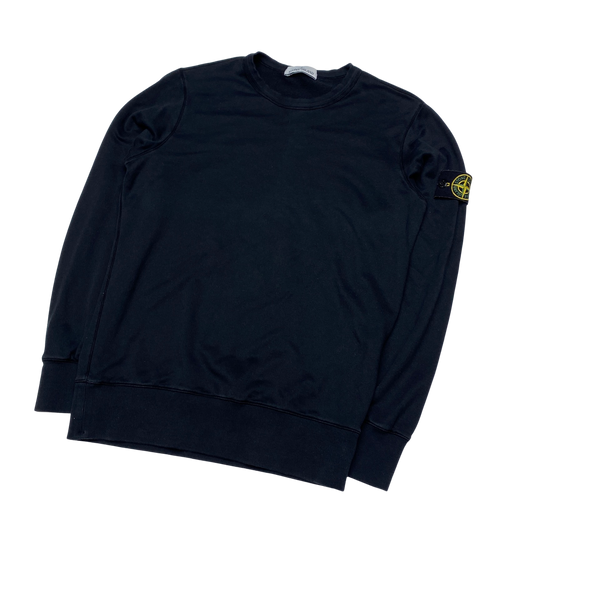 Stone Island 2017 Black Cotton Crewneck Sweatshirt