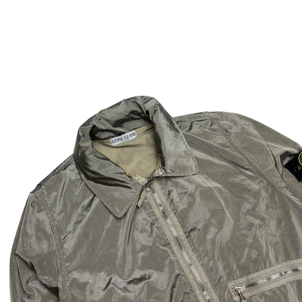 Stone Island 2008 Grey Nylon Metal Bomber Jacket