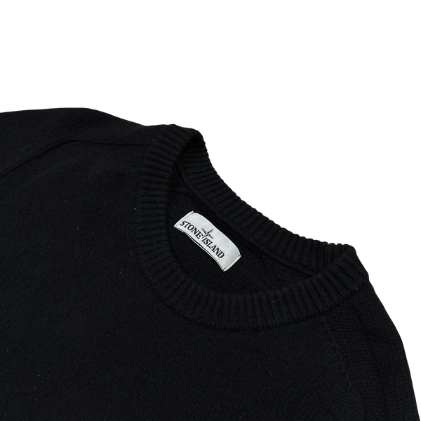 Stone Island 2018 Black Wool Crewneck Jumper - Medium
