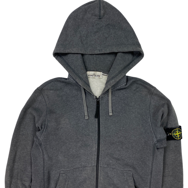 Stone Island Dark Grey Zipped Hoodie