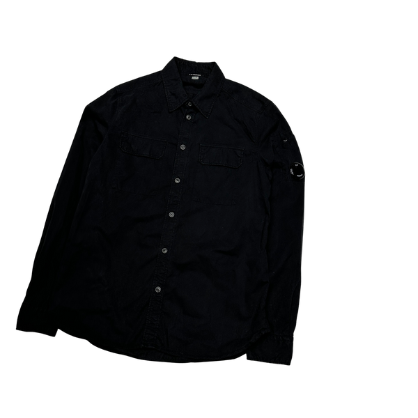 CP Company Black Brushed Cotton Shirt