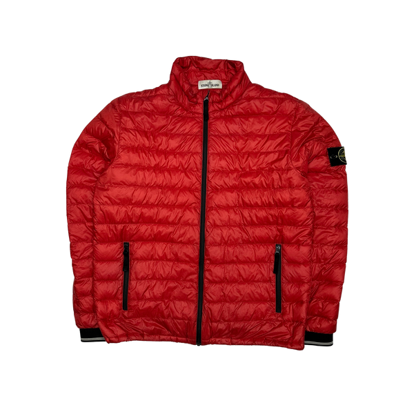 Stone Island Red Micro Rip Stop Down Packable Jacket