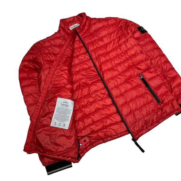 Stone Island Red Micro Rip Stop Down Packable Jacket