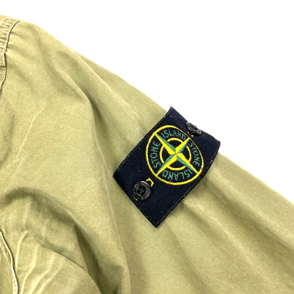 Stone Island Olive Green Cotton Zipped Overshirt