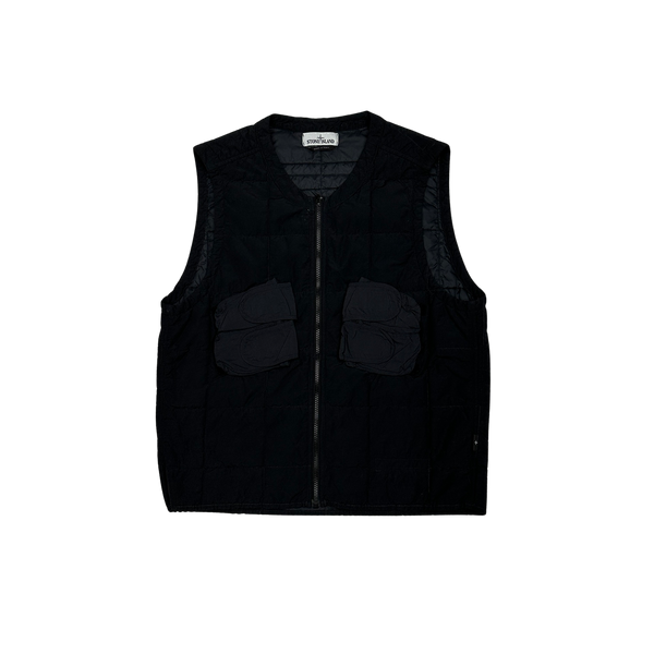 Stone Island 2019 Black Reversible Leather Dyneema Gilet