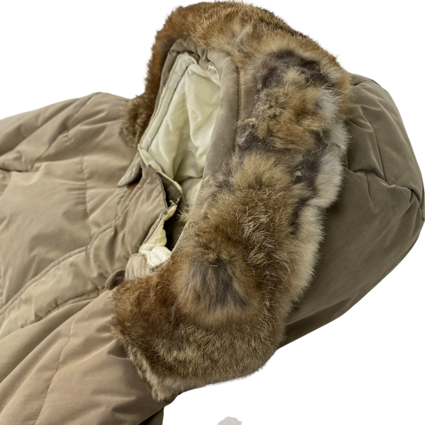 CP Company Beige Fur Trim Down Filled Jacket