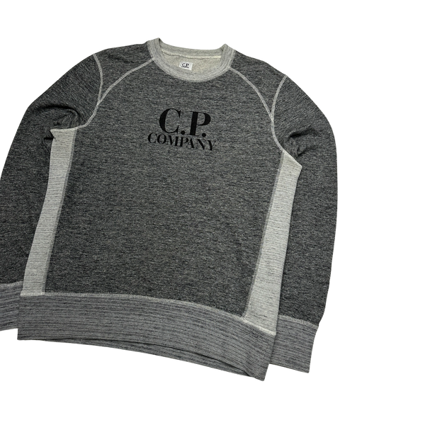 CP Company Light Grey Two Tone Light Grey Crewneck Sweatshirt