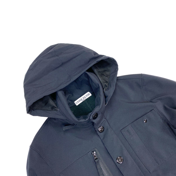 Stone Island Navy Fleece Lined Soft Shell Jacket