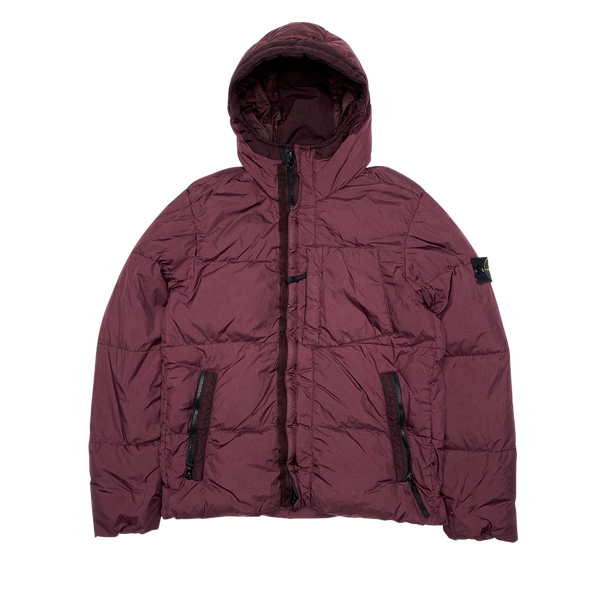 Stone Island Plum Garment Dyed Crinkle Reps Puffer Jacket