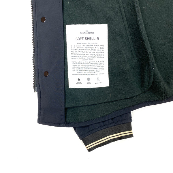 Stone Island Navy Fleece Lined Soft Shell Jacket