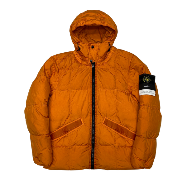 Stone Island Orange Crinkle Reps Puffer Jacket